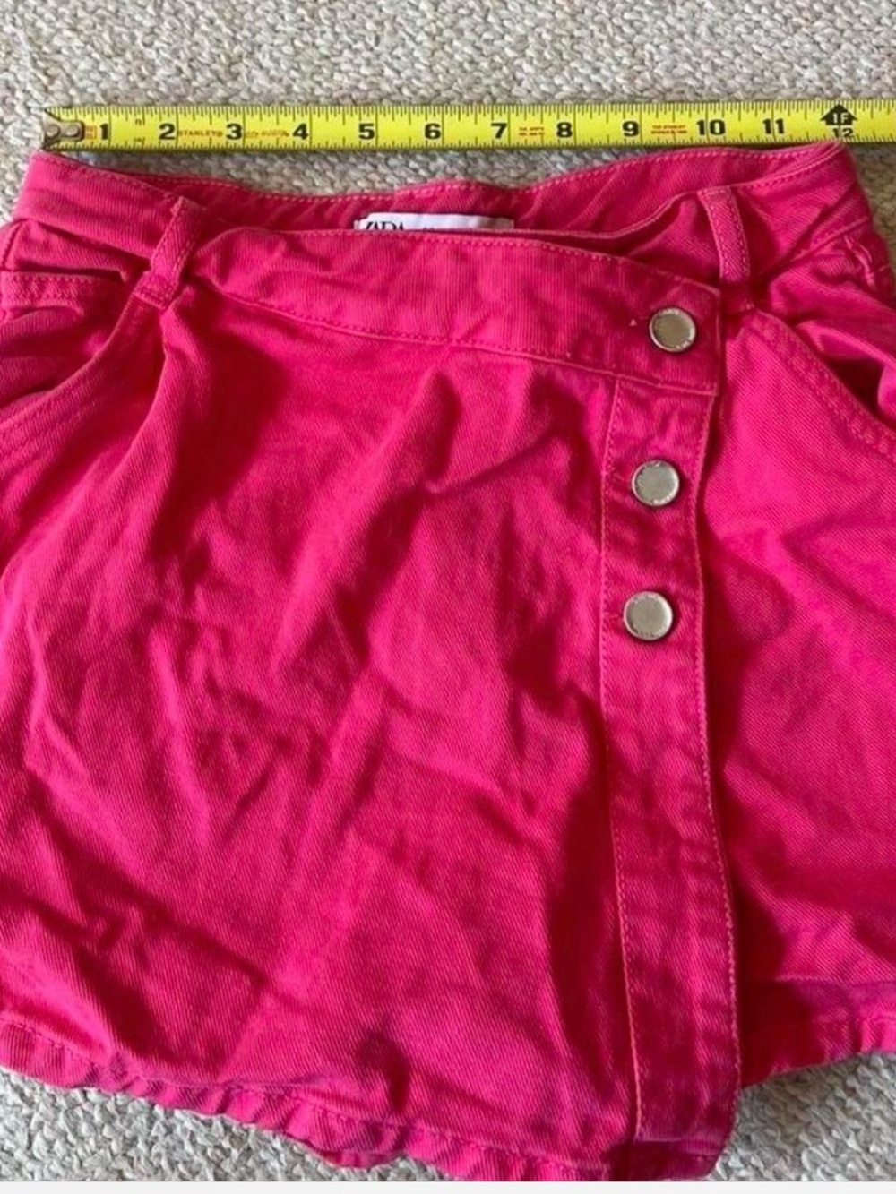 Zara Hot Pink Button-Front Mini Skirt